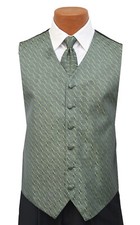 Men's Mint Green Bill Blass Tuxedo Vest with Long Tie Wedding Groom Prom Medium