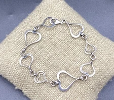 SILPADA-Sterling Silver Hammered 'Spread The Love' Heart Link Bracelet B1701