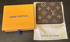 Louis Vuitton Portafoglio Monogram Bifold Autentica Vintage Pelle Marrone