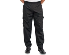 KNG Black Baggy Cargo Chef Pants for Men and Women – Drawstring Waist X-La