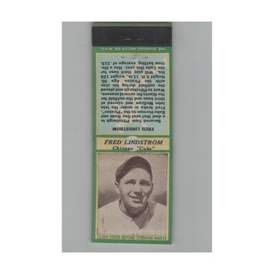 Matchbook Cover Fred Lindstrom Chicago Cubs 1930s Baseball Hall Of Famer