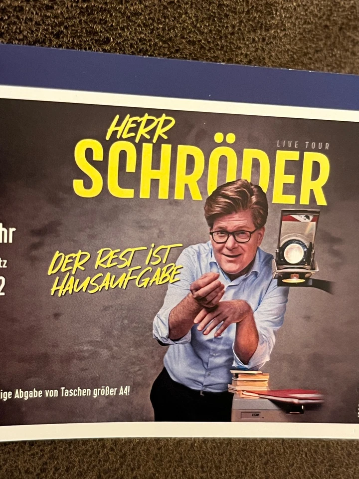 Zwei Tickets Herr Schröder Berlin Tempodrom 7. Januar 2026