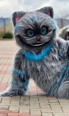 Cheshire Cat Mascot Costume Adult Full Body Fursuit Alice in Wonderland like new