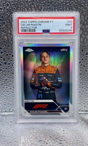OSCAR PIASTRI PSA 92023 TOPPS CHROME F1 FORMULA 1 #40 ROOKIE REFRACTOR RC SP