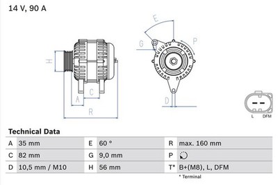 Alternator Bosch 0986044300