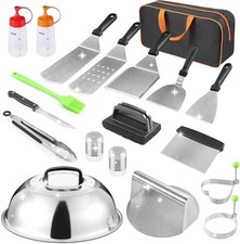Accessories Kit, 19 PCS Flat Top Grill Accessories for Blackstone Camp Chef, Met