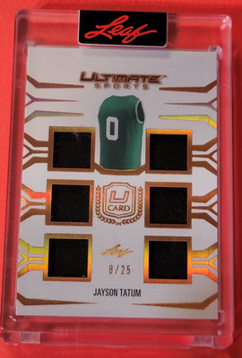 JAYSON TATUM GAME USED JERSEY CARD #8/25 '24 LEAF ULTIMATE SPORTS BOSTON CELTICS