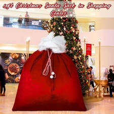 Extra Large GIANT 70"x58" Christmas Red Velvet Santa Bag Gift Sack w Drawstrings
