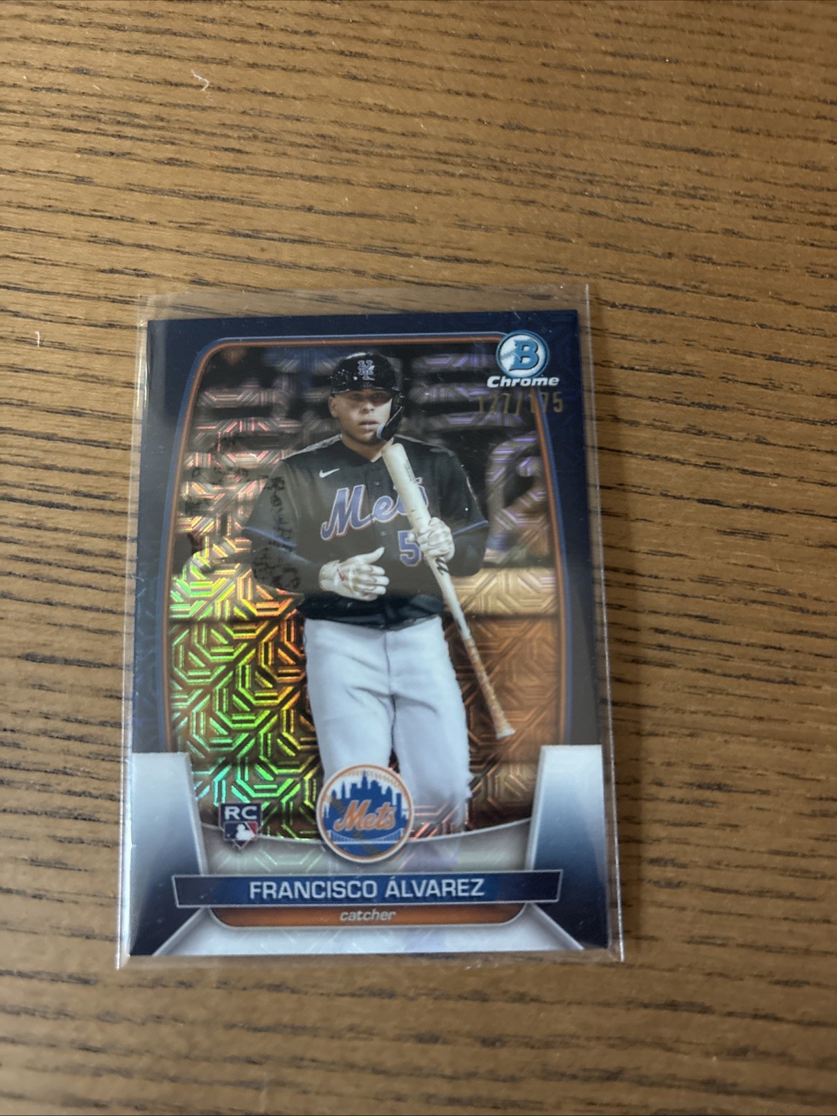 2023 Bowman - Francisco Alvarez #49 Chrome Navy Mojo Refractor /175 (RC)