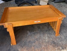Antique  Low Kang Table Made In Shanghai China Folding Legs Northern Elm Wood