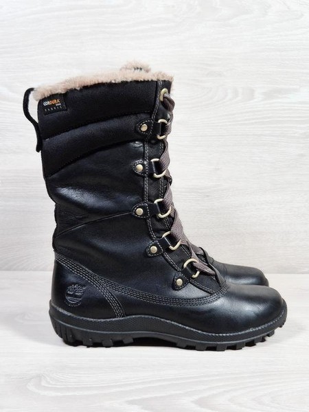 Women Timberland Boots Black Leather 37 #NZ3O