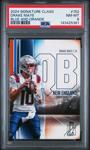 2024 TOPPS SIGNATURE CLASS BLUE & ORANGE #152 DRAKE MAYE ROOKIE RC PSA 8