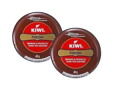 Kiwi Paste Shoe Polish - Dark Tan 40g (Pack of 2)