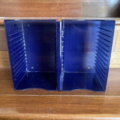 Atlantic 24 CD Storage Rack Jewel Case Holder Blue Acrylic Wall Mount Desktop