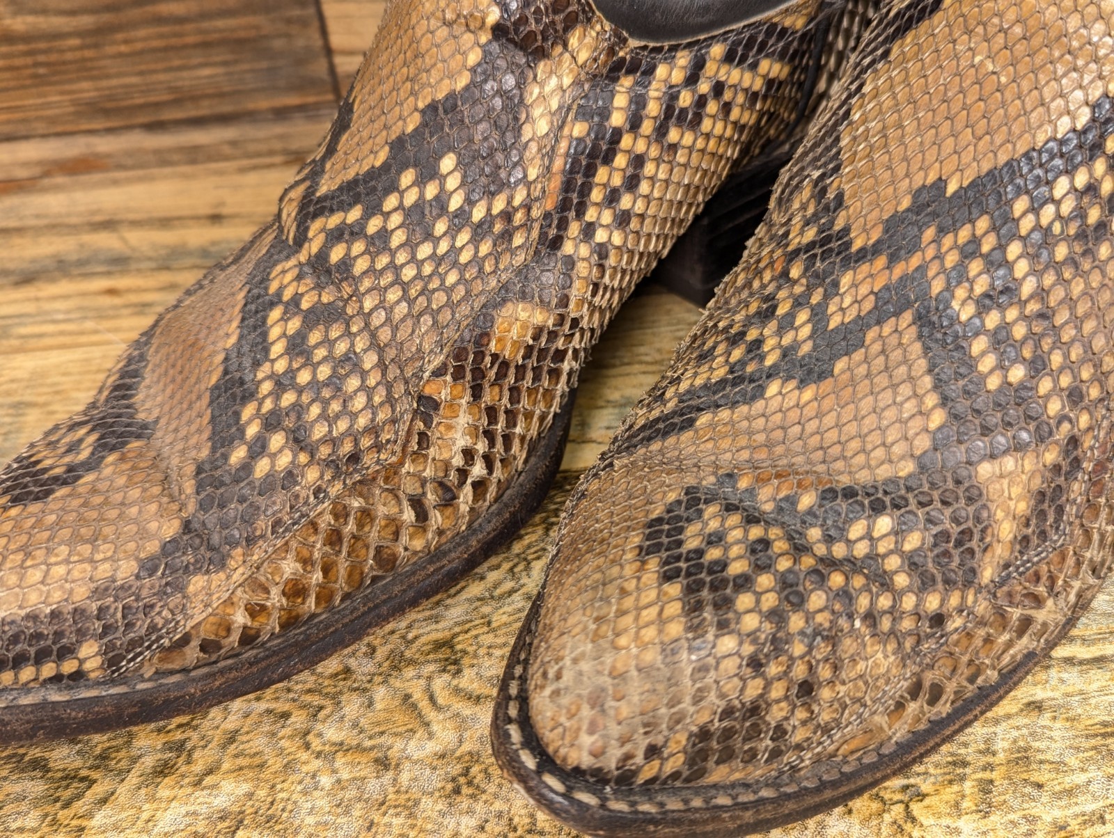 Vintage Dan Post Men's Size 10 EW Python Snakeski… - image 8