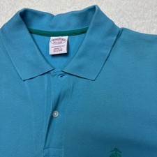 Brooks Brothers Polo Mens L Blue Performance Polo Original Fit Short Sleeve