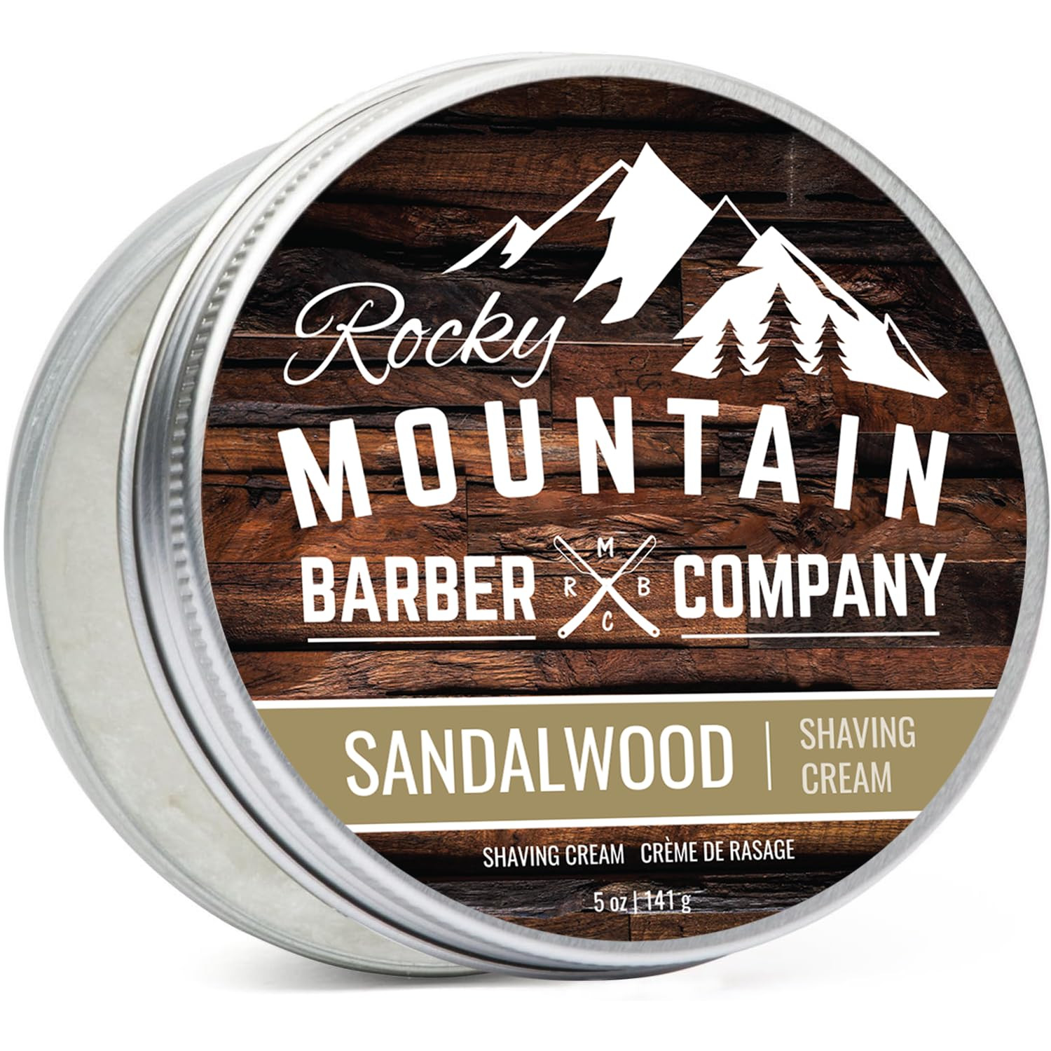 Shaving Cream for Men with Sandalwood Essential Oil - Thick Lather for Tradit...-image