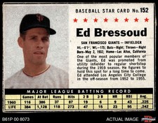 1961 Post Cereal #152 Ed Bressoud  Perforated Giants 4 - VG/EX