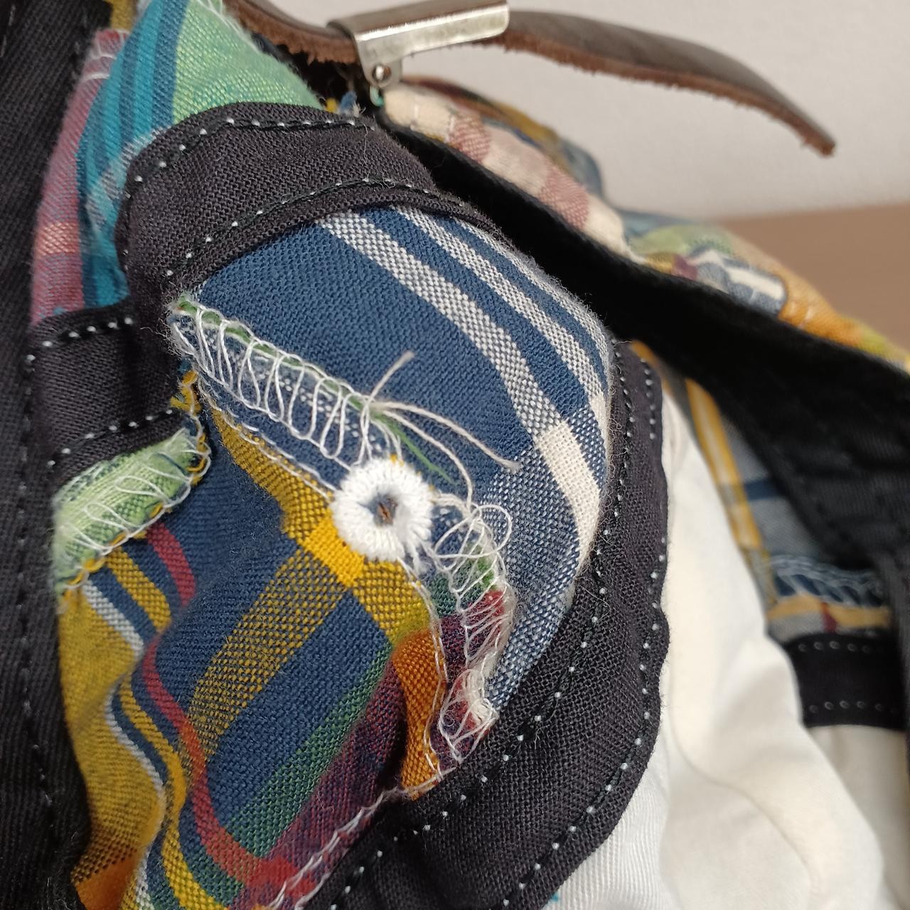 Cap Model Multicolor Patchwork Inner Stains Condi… - image 7