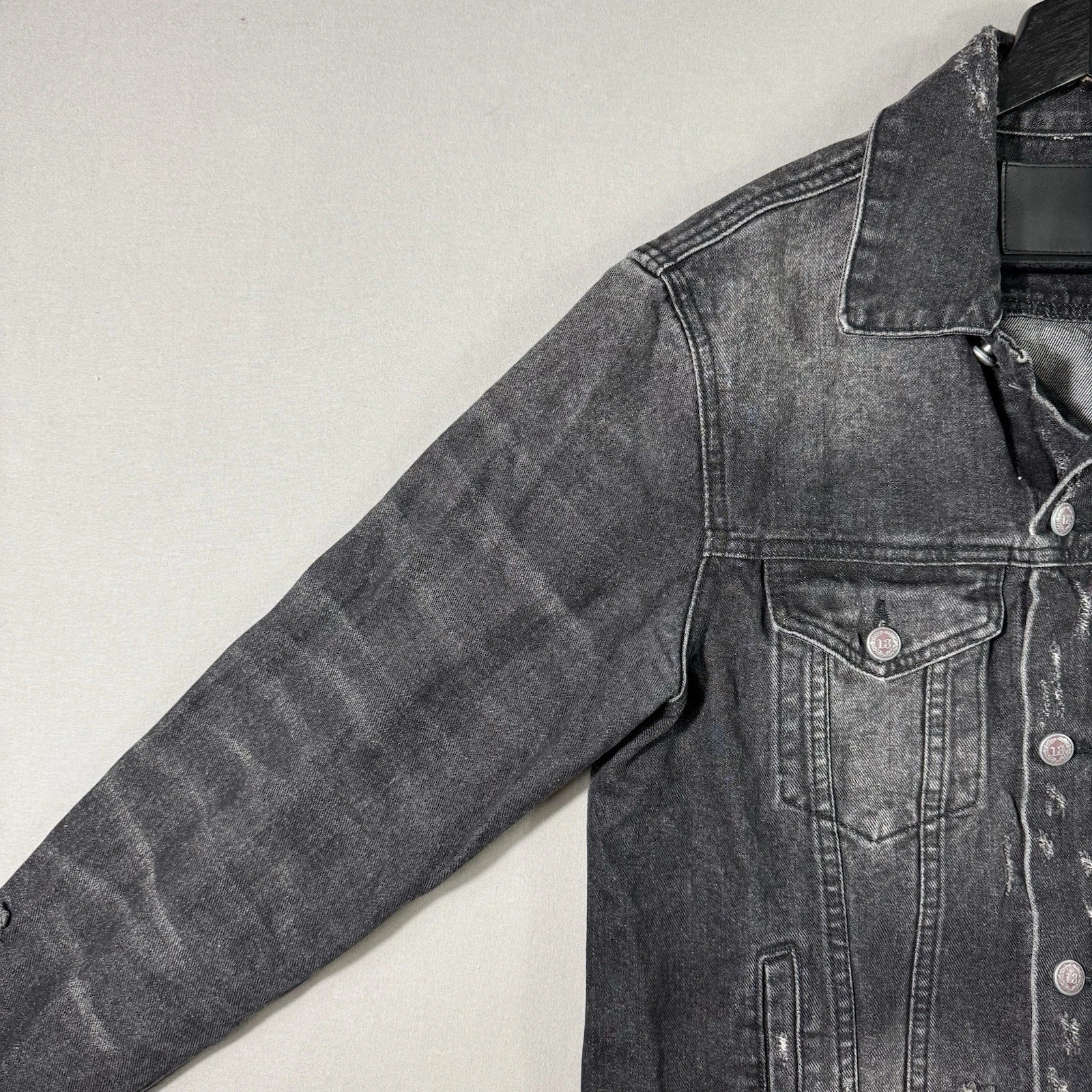 R13 Denim Trucker Jacket Men’s Black Zip Size Medium $1250 MSRP - product detail image 11