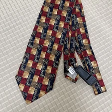 Tesoro Rosso UOMO MODA Mens Dress Silk  Tie Geometric Design Size Classic