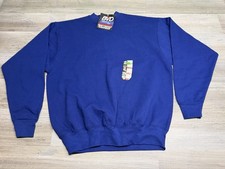 Vintage BVD Crewneck Sweatshirt Blank Adult Size XL Blue 80s 90s Made in USA NWT