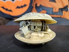 Vintage Japanese Celluloid Clamshell Diorama 1940s Rotating Water Wheel Mini