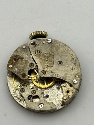 Tempex 70 Watch Movement Partial Manual Wind Vintage Swiss Parts Repair 20mm
