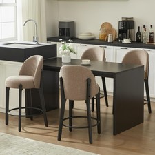 26 Inch Bar Stools Set of 4 Mid Century Modern Counter Height Upholstered