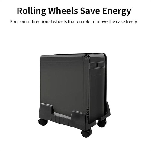 Black Mobile Desktop Computer Floor Stand Rolling Wheels Adjustable Width P HLF - Photo 10/11