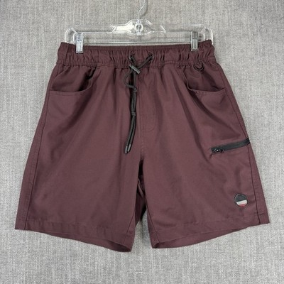 LEG3ND Discovery Men s Medium Maroon Athletic Shorts Drawstring Zip Pocket