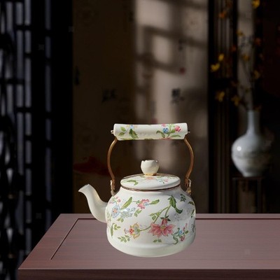Emaille Tea Tea Maker 2,5 -l -Hitzebeständige Retro -Design -Kaffeekanne mit