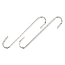 S Hooks for Hanging 200mm 2Pcs, Steel Extra Long S Shaped Hangers Matt Silver