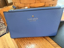 Kate Spade NY Blue Leather Wristlet NEW MSRP 88.00