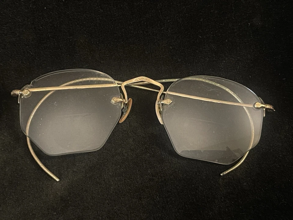 Gafas inalámbricas hexagonales vintage llenas de oro 1/10 12K GF de B&L Bausch Lombe🌺🌺 Foto 4 de 4