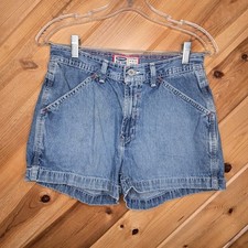 Vtg Y2K Old Navy Blues Denim Shorts Size 6 Paper Tag 24" Waist