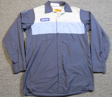 Red Kap Honda Work Shirt Mens Medium Mechanic Uniform Long Sleeve Patch