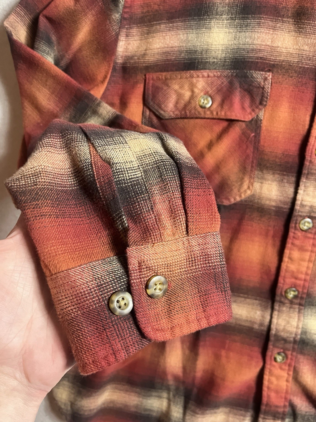 Pendleton Burnside Flannel Orange Heather Long Sl… - image 4