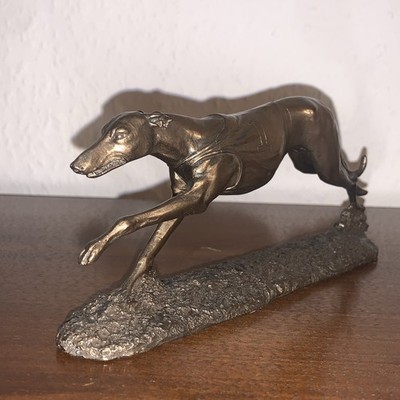 Windhund Greyhound Whippet Racing Figur, Veronese Design, Kaltguss Bronze Figur 