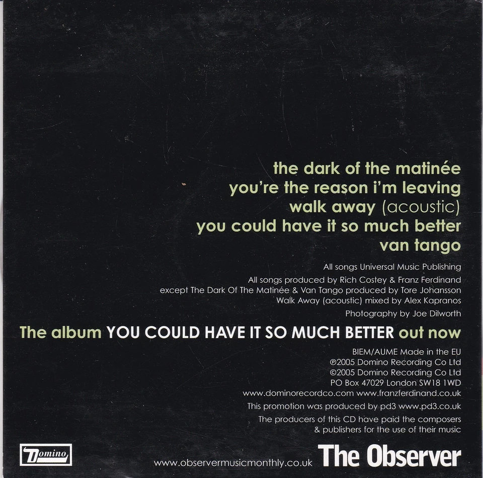 FRANZ FERDINAND Exclusive 5 Track CD - Bild 2 von 3