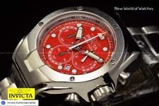Invicta RACING RED/SILVER Chronograph Dial Stainless Steel Men's Watch-48mm