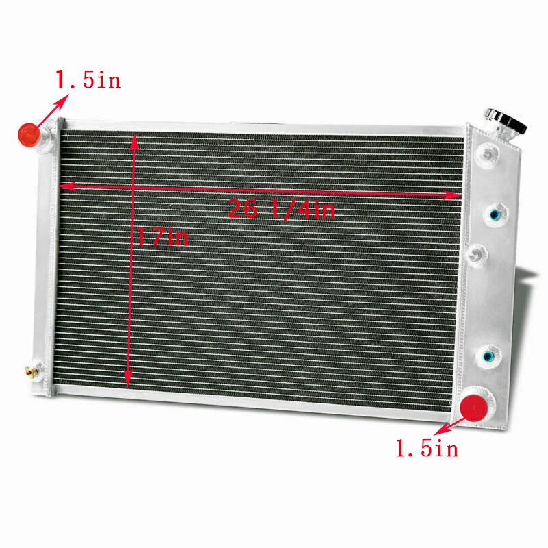 4 Row Aluminum Radiator For 1981-1986 Chevy C20 C30 K20/1970-1988 Caprice V8 Gas Foto 3 de 4