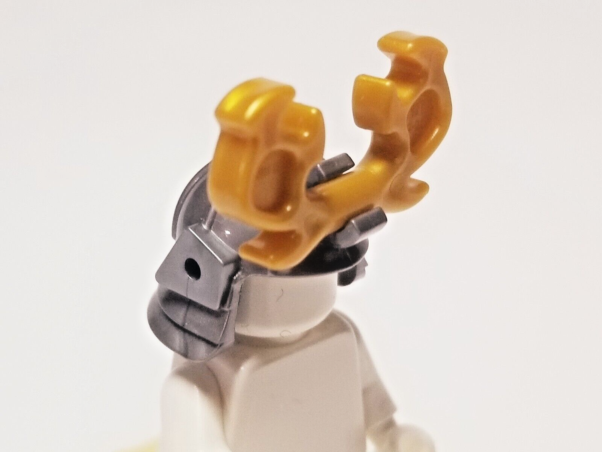 名将　サムライ　カイロンレ LEGO Samurai Silver Helmet Gold Horns Ninjago Warrior Minifigure