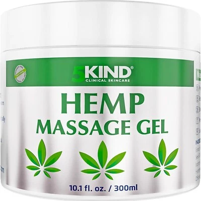 5KIND CLINICAL SKINCARE 5kind Hemp Active Gel 300ml - High Strength Formula - Natural Hemp Massage Gel