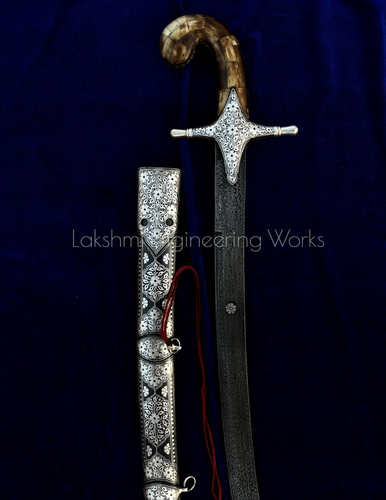 Arabian Sword , Camelbone hilt, kilij hilt, damascus steel blade, Kilij Handle - Picture 8 of 12