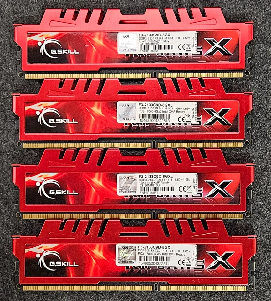 16GB Kit of (4x 4GB) G.SKILL RipjawsX RAM F3-2133C9D-8GXL PC3-17000 DDR3 2133 - Image 2 of 3