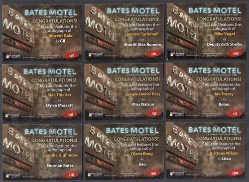 BATES MOTEL Breygent 2015 PARALLEL AUTOGRAPH CARD SET (ALL 18) EACH NUMBERED! - Picture 5 of 8