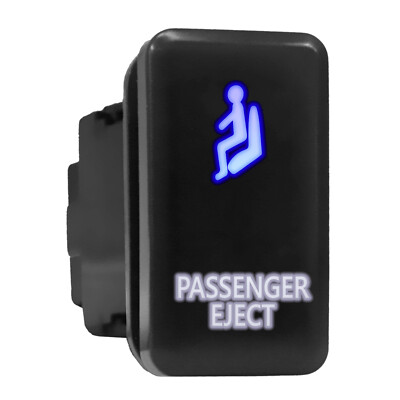 PASSENGER EJECT Blue/White Backlit Tall Push Button 1.54''x 0.83'' (Fit: Toyota)