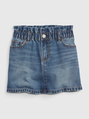 NEW $35 GAP Toddler Girls Ruffle Denim Skirt with Washwell Size 3T