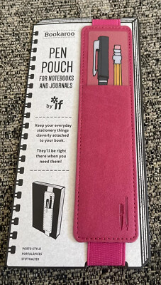 Bookaroo Pen Pouch-Pink. New In Packaging. Hold 2 Pencils/Pens Notebook/journal
